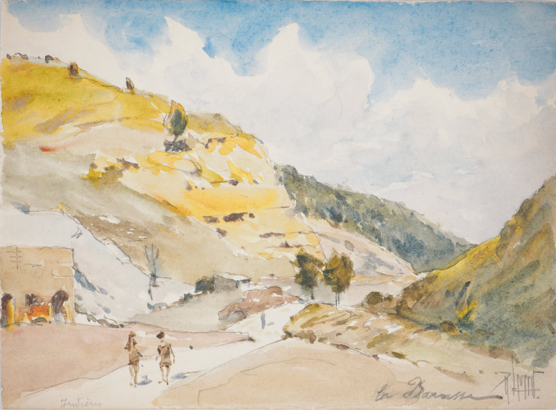 René LEVERD : Marine et Balade dans les collines, Aquarelle originale signée