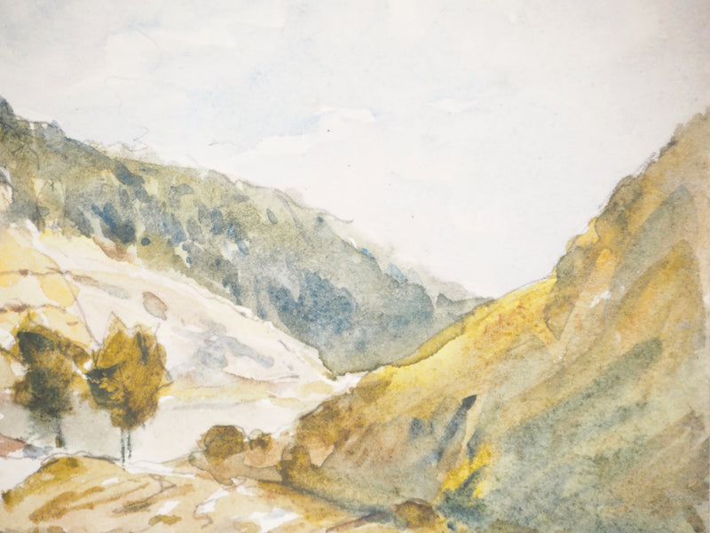 René LEVERD : Marine et Balade dans les collines, Aquarelle originale signée