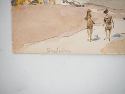 René LEVERD : Marine et Balade dans les collines, Aquarelle originale signée
