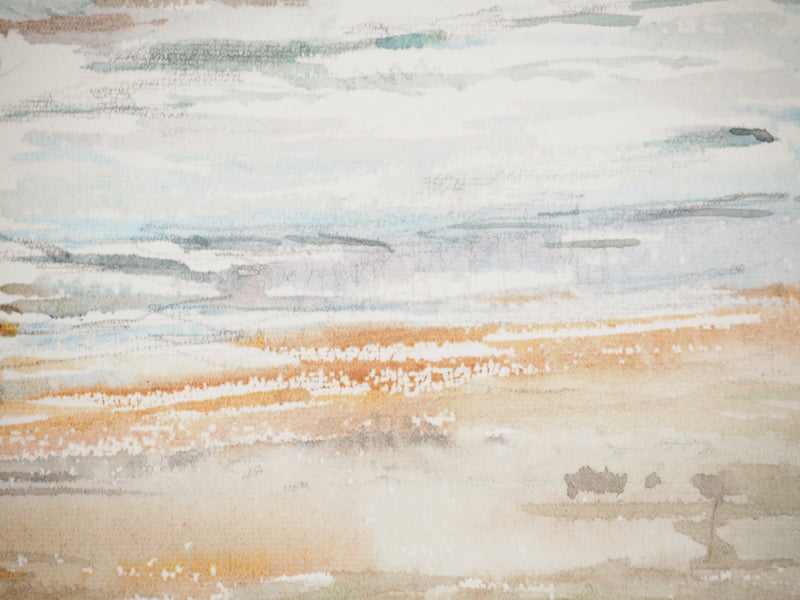 René LEVERD : Deux enfants dans la mer, Aquarelle originale signée