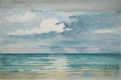 René LEVERD : Eclaircie sur l'eau, Aquarelle originale signée