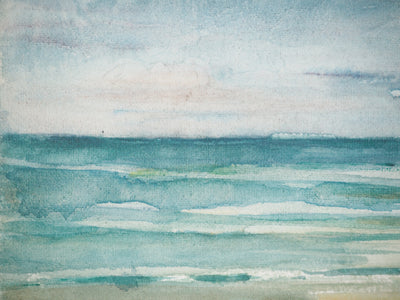 René LEVERD : Eclaircie sur l'eau, Aquarelle originale signée