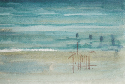René LEVERD : Eclaircie sur l'eau, Aquarelle originale signée