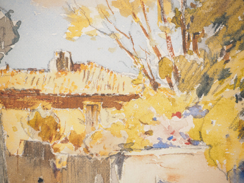 René LEVERD : En plein soleil à Château Gombert, Aquarelle originale signée