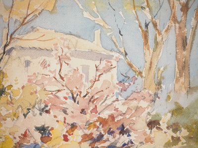 René LEVERD : En plein soleil à Château Gombert, Aquarelle originale signée