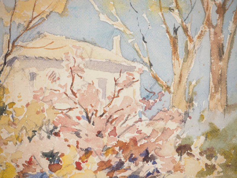 René LEVERD : En plein soleil à Château Gombert, Aquarelle originale signée