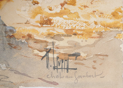 René LEVERD : En plein soleil à Château Gombert, Aquarelle originale signée