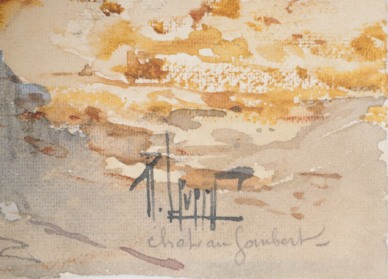 René LEVERD : En plein soleil à Château Gombert, Aquarelle originale signée
