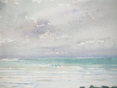 René LEVERD : Le souffle de l’océan, Aquarelle originale signée