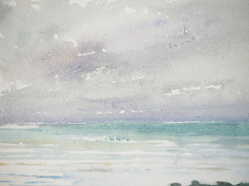 René LEVERD : Le souffle de l’océan, Aquarelle originale signée