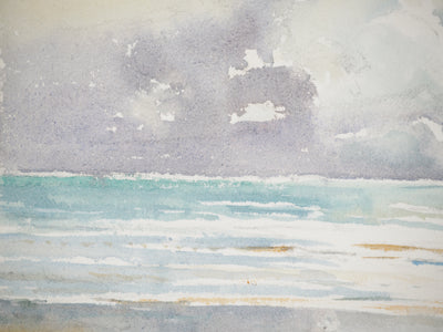 René LEVERD : Le souffle de l’océan, Aquarelle originale signée