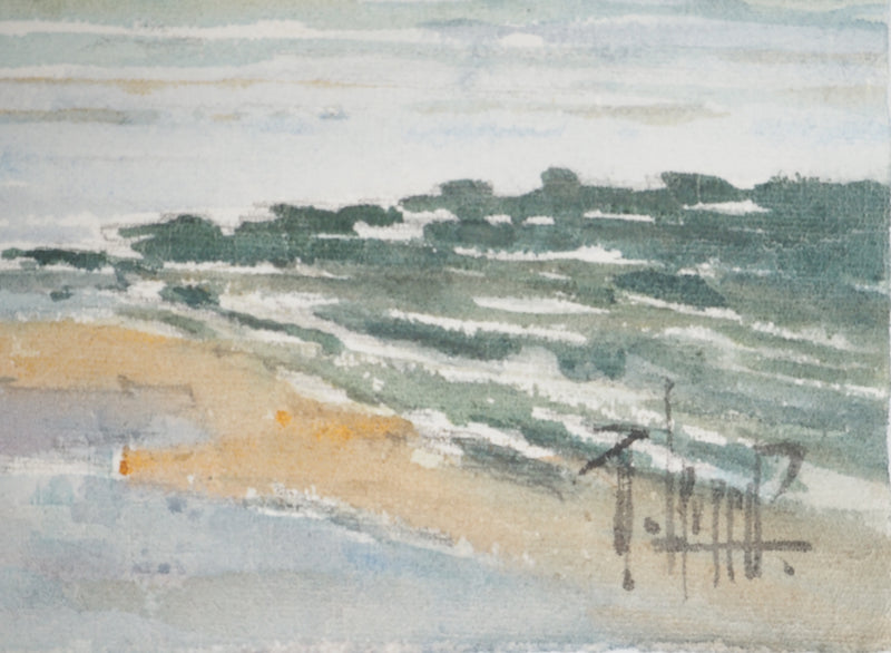 René LEVERD : Le souffle de l’océan, Aquarelle originale signée