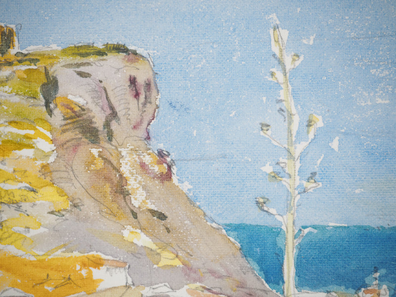 René LEVERD : Falaise de Cassis, Aquarelle originale signée