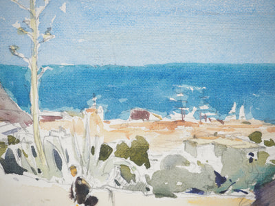 René LEVERD : Falaise de Cassis, Aquarelle originale signée