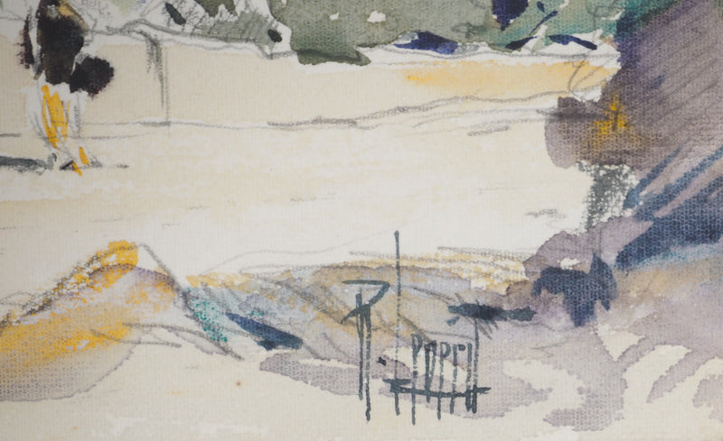 René LEVERD : Falaise de Cassis, Aquarelle originale signée