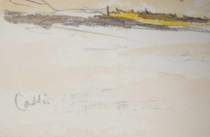 René LEVERD : Falaise de Cassis, Aquarelle originale signée