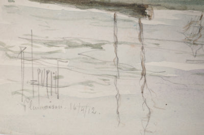 René LEVERD : Reflets de campagne, Aquarelle originale signée