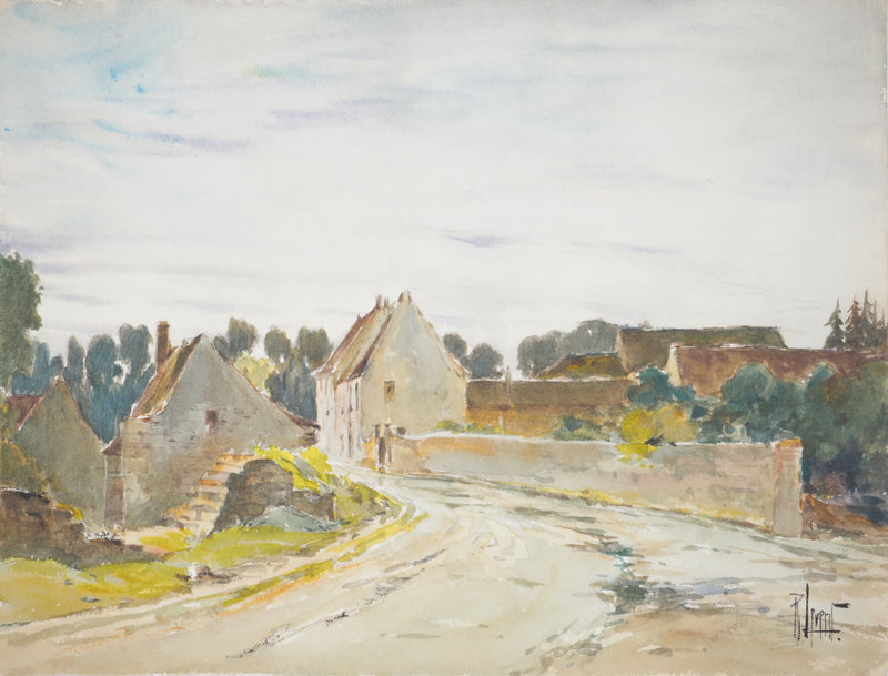 René LEVERD : Le silence des campagnes, Aquarelle originale signée