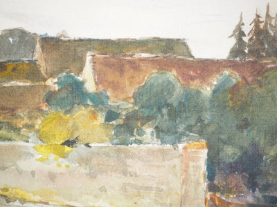 René LEVERD : Le silence des campagnes, Aquarelle originale signée