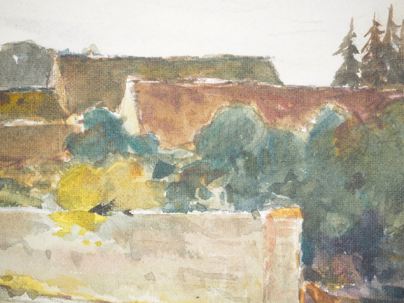 René LEVERD : Le silence des campagnes, Aquarelle originale signée