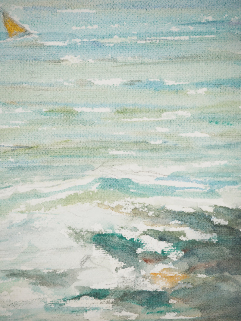 René LEVERD : Voiles au large, Aquarelle originale signée