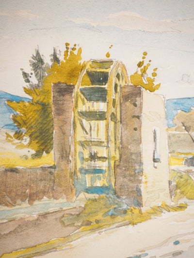 René LEVERD : Troupeau à Ganges, Aquarelle originale signée