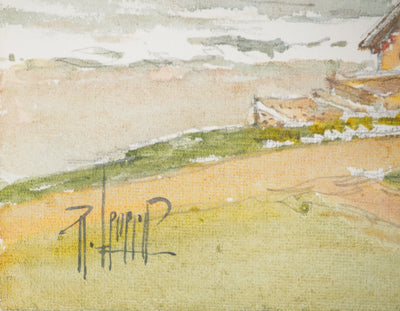René LEVERD : La blancheur des vagues, Aquarelle originale signée