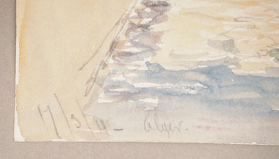 René LEVERD : Sur les côtes d'Alger, Aquarelle originale signée