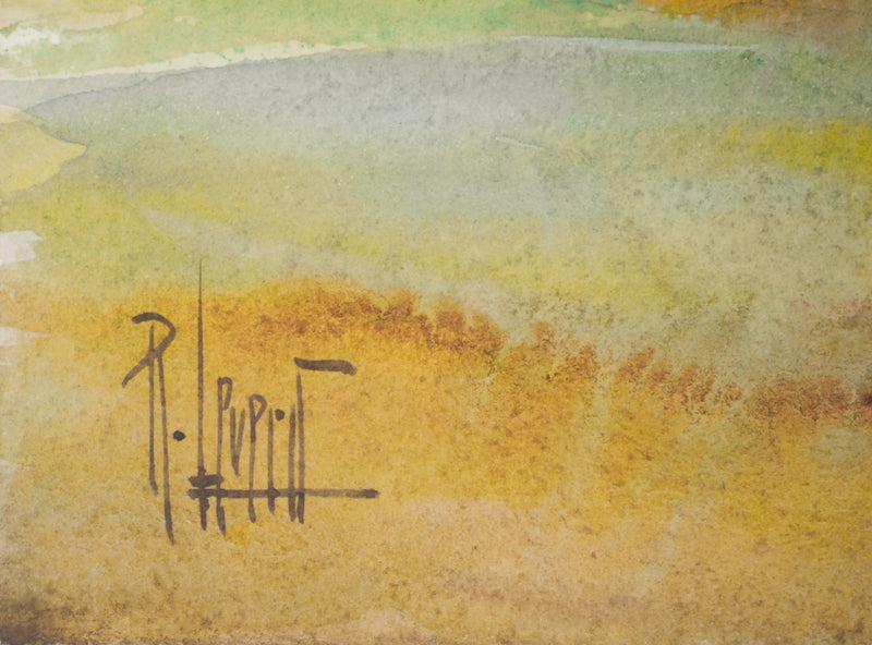 René LEVERD : Pyrénées, Vue sur Osse, Aquarelle originale signée