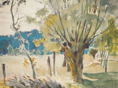 René LEVERD : Horizons champêtres, Aquarelle originale (photo de détail 4) - Crédit photo : Galerie Art.Paris