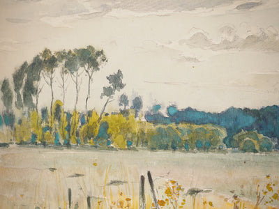 René LEVERD : Horizons champêtres, Aquarelle originale (photo de détail 6) - Crédit photo : Galerie Art.Paris