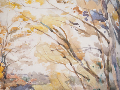 René LEVERD : Les arbres colorés, Aquarelle originale signée