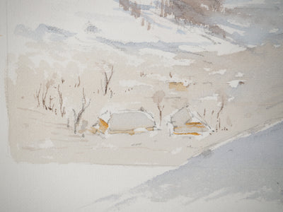 René LEVERD : Vers la fin de l'hiver,, Aquarelle originale (photo de détail 4) - Crédit photo : Galerie Art.Paris