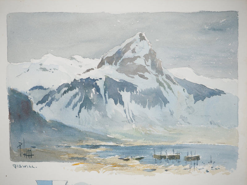 René LEVERD : Mont Blanc depuis Lucerne, Aquarelle originale (photo de détail 2) - Crédit photo : Galerie Art.Paris