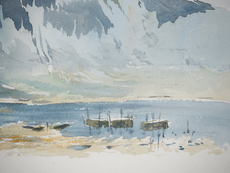 René LEVERD : Mont Blanc depuis Lucerne, Aquarelle originale (photo de détail 5) - Crédit photo : Galerie Art.Paris