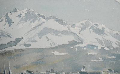 René LEVERD : Mont Blanc depuis Lucerne, Aquarelle originale (photo de détail 9) - Crédit photo : Galerie Art.Paris