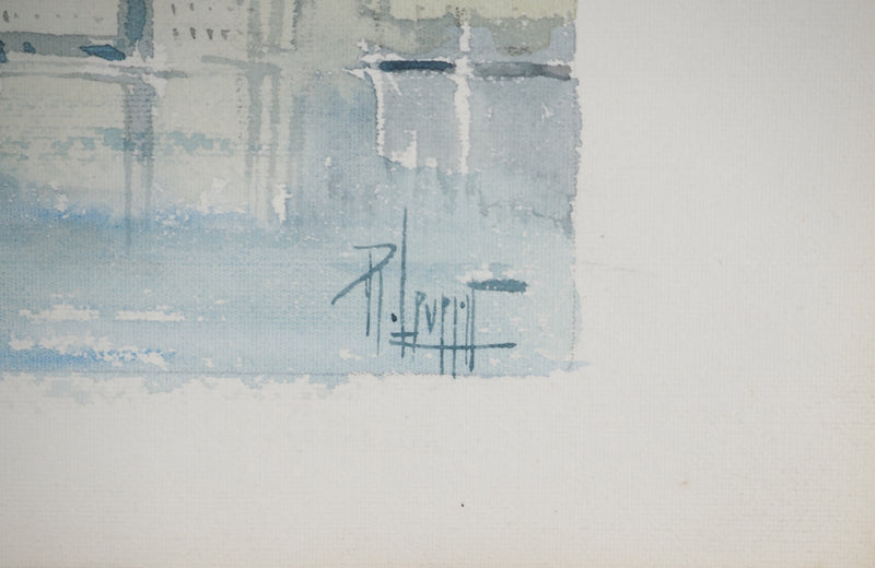 René LEVERD : Mont Blanc depuis Lucerne, Aquarelle originale (photo de détail 10) - Crédit photo : Galerie Art.Paris
