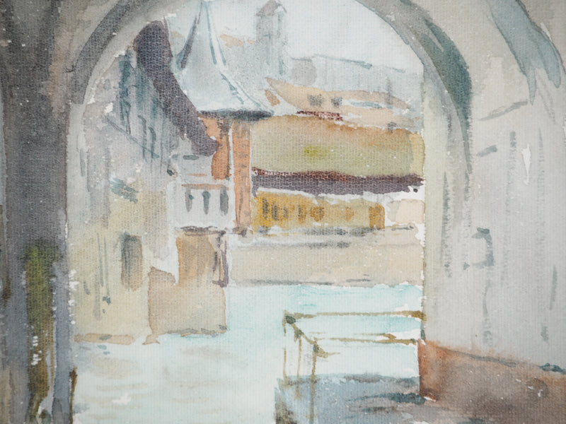 René LEVERD : Petit pont à Lucerne, Aquarelle originale (photo de détail 9) - Crédit photo : Galerie Art.Paris