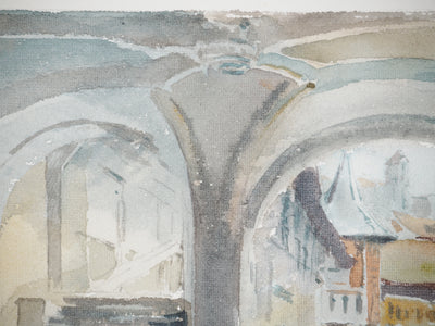 René LEVERD : Petit pont à Lucerne, Aquarelle originale (photo de détail 10) - Crédit photo : Galerie Art.Paris