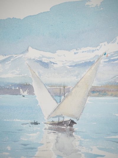 René LEVERD : Régate près du Mont Blanc, Aquarelle originale (photo de détail 4) - Crédit photo : Galerie Art.Paris