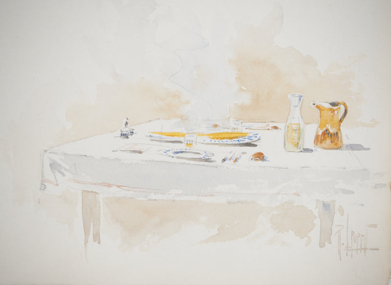 René LEVERD : Le calme et la tempête, Aquarelle originale (photo de détail 3) - Crédit photo : Galerie Art.Paris