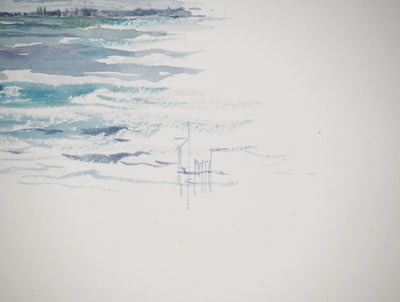 René LEVERD : Le calme et la tempête, Aquarelle originale (photo de détail 5) - Crédit photo : Galerie Art.Paris