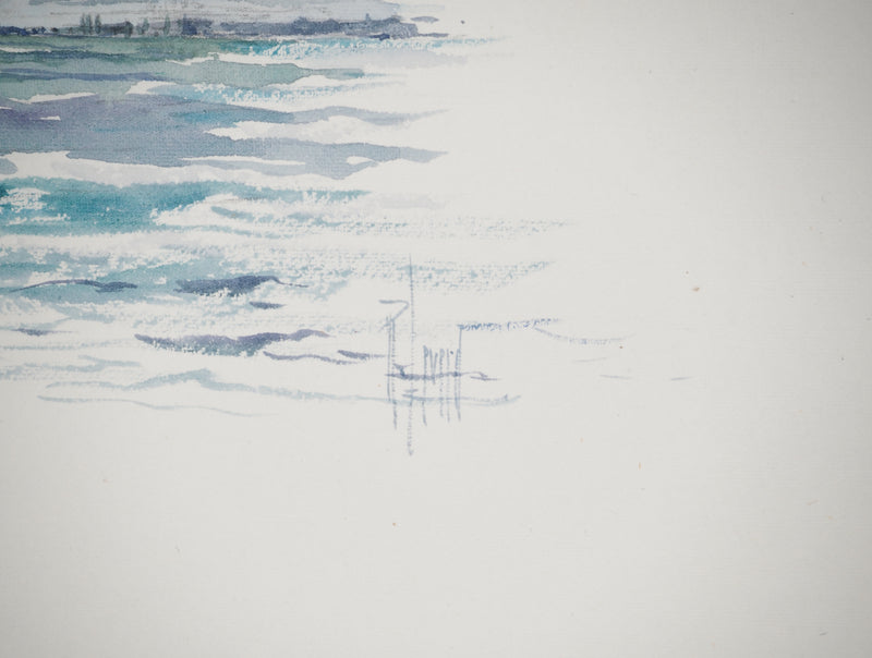 René LEVERD : Le calme et la tempête, Aquarelle originale (photo de détail 5) - Crédit photo : Galerie Art.Paris