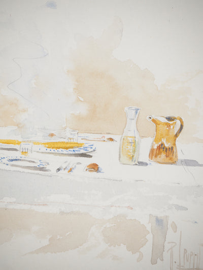 René LEVERD : Le calme et la tempête, Aquarelle originale (photo de détail 6) - Crédit photo : Galerie Art.Paris