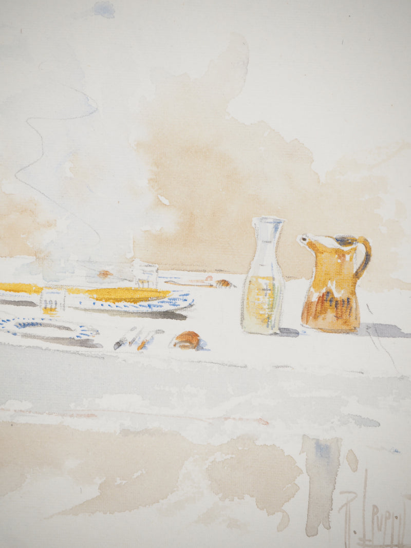 René LEVERD : Le calme et la tempête, Aquarelle originale (photo de détail 6) - Crédit photo : Galerie Art.Paris