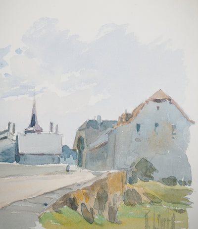 René LEVERD : Village alpins, Aquarelle originale (photo de détail 5) - Crédit photo : Galerie Art.Paris