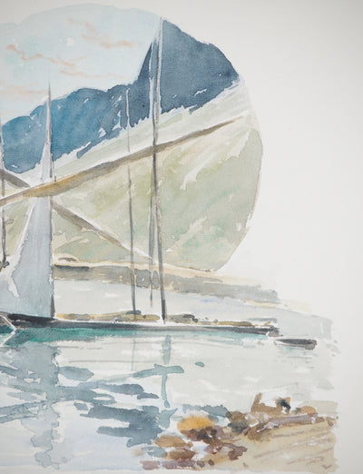 René LEVERD : Village alpins, Aquarelle originale (photo de détail 6) - Crédit photo : Galerie Art.Paris