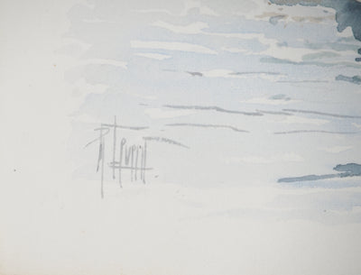 René LEVERD : Village alpins, Aquarelle originale (photo de détail 3) - Crédit photo : Galerie Art.Paris
