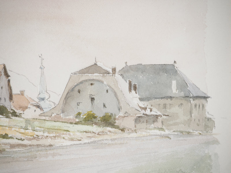 René LEVERD : Le village de Saint Gingolph, Aquarelle originale (photo de détail 5) - Crédit photo : Galerie Art.Paris