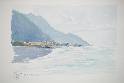 René LEVERD : Lac alpin , Aquarelle originale (photo de détail 2) - Crédit photo : Galerie Art.Paris